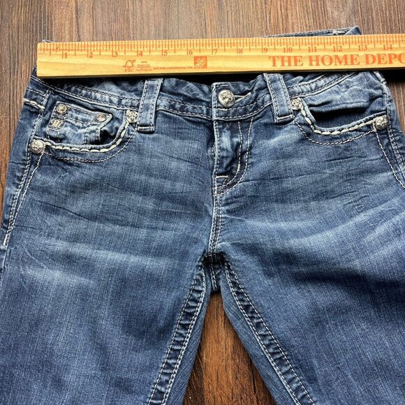 Miss Me Mid Rise Easy Boot Jeans Distressed Medium Wash Women’s Size 26 - Picture 7 of 10
